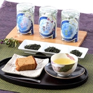 それぞれの香りと味わいを楽しむ おくみどり茶 三姉妹セットB (透明プラ缶仕様)