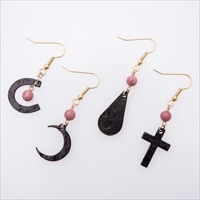 TACT興業 マリンローズ付南部鉄ピアス・イヤリング〔約縦50mm×横20mm×幅5mm（南部鉄部分）〕