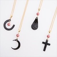 TACT興業 マリンローズ付南部鉄ペンダント〔約縦50mm×横20mm×幅5mm（南部鉄部分）、チェーン約46cm〕