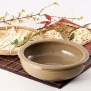 手作り麺・ピザ生地が美味しく仕上がる こね鉢 25.5白 石見焼