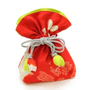 昔ながらの着物地で仕立てた巾着袋　FUGURO（吉祥文様）小サイズ