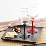 モダンでおしゃれな　漆塗ペアワイングラス(小)