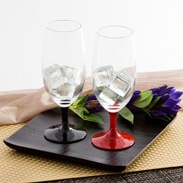 モダンでおしゃれな　漆塗ペアビールグラス