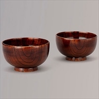 山中塗 天然木 拭漆 夫婦汁椀 プレミアム 国内再加工 〔汁椀(サイズ：(約)径11.5×高さ6.5cm)×2〕 漆器 食器