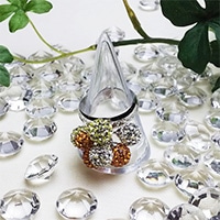 エリズ・オリジナルデザイン　クリスタル・グラデーションリング（オレンジ系）