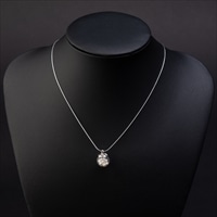 ガラス&パール ネックレス EPD242C 〔チェーン長40cm・ガラスボール直径1.2cm・淡水パール粒3mm(9個入)〕