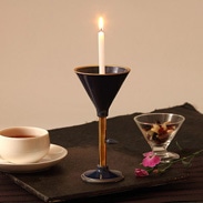 深みのある色合いがラグジュアリー　有田焼燭台　瑠璃柚彩