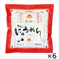 手延べにゅうめん 和風醤油味 6食入 自家用 〔(めん60g、液体スープ30g、乾燥ねぎ0.2g)×6袋〕 国産 即席手延べめん そうめん 長崎 島原 めんの山一