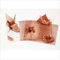 金網折り紙 ORIAMI 純銅と素材バラエティーセット 〔純銅・MIX各3枚入 各15cm角〕 折り紙 金属製 手芸 東京 石川金網