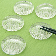 麻の葉文様 ガラス箸置き5個セット〔約37g×5個〕