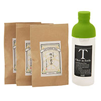 美濃白川茶 水出し茶ミニセット〔HARIOフィルターインボトル300ml、特上煎茶3袋〕