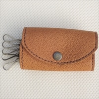 イノシシ革のキーケース 〔縦97mm×横180mm〕 岡山県 革小物 クラフト工房ＤＲＦ