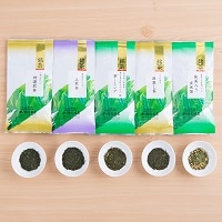 さしま茶あじわい5種セット〔特選煎茶・上煎茶・茶ーミング・深蒸し茶・抹茶入り玄米茶〕
