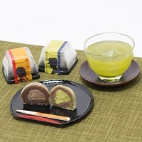 富士山プレミアム熟成茶とお茶屋さんの大福セット〔熟成茶・微粉末茶緑茶・大福2種ほか全6種〕