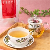 バラのお茶とバラのティーポット有田焼セット 〔雅鷺健美茶、セランドグラスティーフォーワン〕 長崎県 お茶 有田焼 miyabi