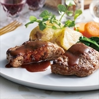 JINBO MINAMI AOYAMA 焼き目つきハンバーグ 〔合挽きハンバーグ120g×6、デミグラスソース40g×6〕 スープ