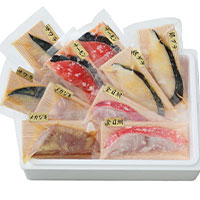 自家製漬魚セット 5種 〔粕漬けサーモン、西京漬銀鱈、西京漬鰆、西京漬メカジキ、粕漬金目鯛 ×各2切〕 静岡県 魚 村兼水産