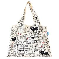 ショッピングバッグ モノトーンドッグ 〔W53×H40cm、持ち手20cm〕 バッグ エコバッグ