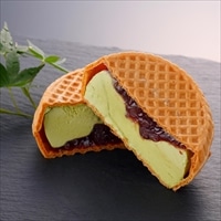 浅草むぎとろ やまいも入 抹茶とあずきのもなかアイス 〔90ml×10〕 アイスクリーム