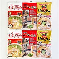 行列名店ラーメンセット 6食 〔ふくちゃん・一幸舎・はなもこし×各2〕 とんこつラーメン 九州 博多 長浜 ラーメン