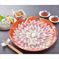 とらふく刺身セット 約2、3人前 〔とらふぐ刺身65g、とらふぐ皮30g、ふくポン酢10ml×3、もみじおろし10g×3〕 ふぐ刺し 関とら本店 藤フーズ