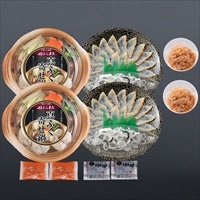 ふくたたき刺身とふく個食鍋セット 約2人前 〔真ふぐ寄せ鍋、真ふぐたたき刺身、皮、塩辛、薬味〕 関とら本店 藤フーズ