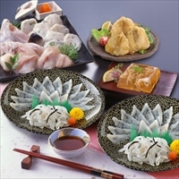 ふくづくし だんらんセット 約2人前 〔とらふぐ刺身、とらふぐ皮、ふぐちり、ふぐ唐揚げ ほか全7種、薬味ほか〕 フグ 関とら本店 藤フーズ