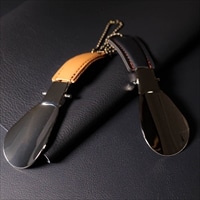 折り畳み靴ベラ 〔横3.5×縦11.5cm、重さ24g〕 靴ベラ エシカルレザーSobagni ソバニ