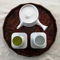 16角盆 亀甲 〔約幅30×奥行30×高さ2.2cm、約360g〕 お盆 樺細工 冨岡商店