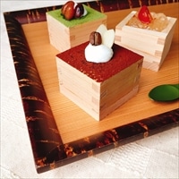 木製トレイ KAIKA M 〔約幅37×奥行26.5×高さ2cm、約300g〕 お盆 樺細工 冨岡商店