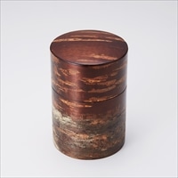 上底ボカシ茶筒 〔約直径8×高さ12cm、約130g〕 茶筒 ティー用品 樺細工 冨岡商店