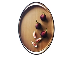 木製トレイ カサネガサネ 小 〔約幅33.5×奥行23.5×高さ3.5cm、約225g〕 お盆 樺細工 冨岡商店