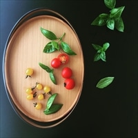 木製トレイ カサネガサネ 大 〔約幅43.5×奥行31×高さ4.5cm、約395g〕 お盆 樺細工 冨岡商店