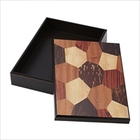 桜寄木 ホームボックス 〔約幅24×奥行33.2×高さ8cm、約1.225kg〕 小物入れ 樺細工 冨岡商店