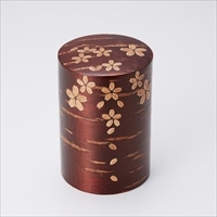 総皮茶筒 大 桜 〔約直径8×高さ12cm、約120g〕 茶筒 ティー用品 樺細工 冨岡商店