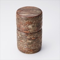 胴盛茶筒 大 チラシ 〔約直径7.5×高さ12cm、約115g〕 茶筒 ティー用品 樺細工 冨岡商店