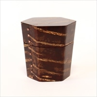 茶筒 六角形から六角形 〔約幅10.8×奥行9.8×高さ11cm、約275g〕 ティー用品 樺細工 冨岡商店