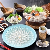 とらふく料理フルコース 3~4 人前セット 〔とらふく刺身100g、とらふく皮湯引き80g ほか全4種 薬味〕 フグ刺し 日高本店