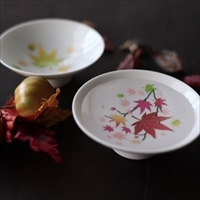 冷感紅葉平盃ペアセット 〔(直径90mm×高さ34mm)×2〕 食器