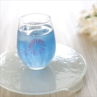冷感花火フリーグラスペアセット 〔(上部直径約62mm×高さ103mm(中心部直径80mm))×2〕 食器