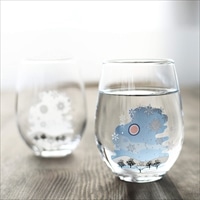 冷感雪結晶フリーグラスペアセット 〔(上部直径約62mm×高さ103mm(中心部直径80mm))×2〕 食器