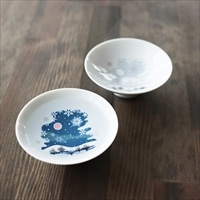 冷感雪結晶平盃ペアセット 〔(直径90mm×高さ34mm)×2〕 食器