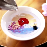 冷感富士山平盃ペアセット 〔(直径90mm×高さ34mm)×2〕 食器