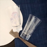 冷感花火グラス天開ペアセット 〔(直径約60mm×高さ98mm)×2〕 食器