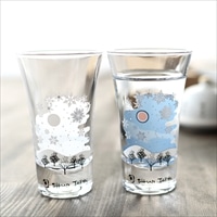 冷感雪結晶グラス天開ペアセット 〔(直径約60mm×高さ98mm)×2〕 食器