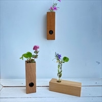 日本の木の花器 KAKIセット(一輪挿し) 〔(一輪挿し本体、ビーカー、ピン)×2〕 インテリア雑貨