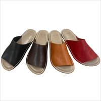 栃木レザールームシューズ 1枚バンドスリッパ 〔サイズ：24.5cm/27.0cm、カラー：BLACK/D.BROWN/CAMEL/RED〕 日用品