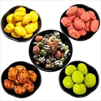 大津百町百福物語 百福豆 ギフト箱入 〔六種ミックス・カレー・うめじそ・びわこえび各70g、土山煎茶きなこ60g〕 豆菓子 和菓子