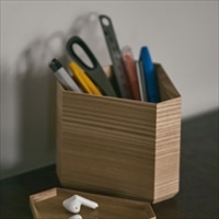 高橋工芸 福井 TSUM 三角 筒 〔幅12×奥行10.4×高さ10cm〕 木筒