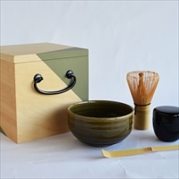 高橋工芸 福井 お点前セット Ippukubox グリーン 〔箱、茶碗、棗、茶筅、茶杓〕 茶道具
